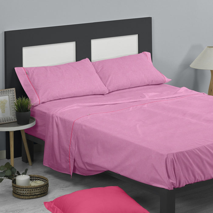 Juego de sábanas Alba chicle escena de cama