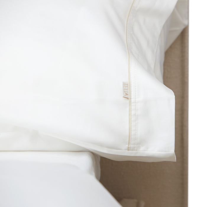 Juego de sábanas algodón 600 hilos detalle funda de almohada