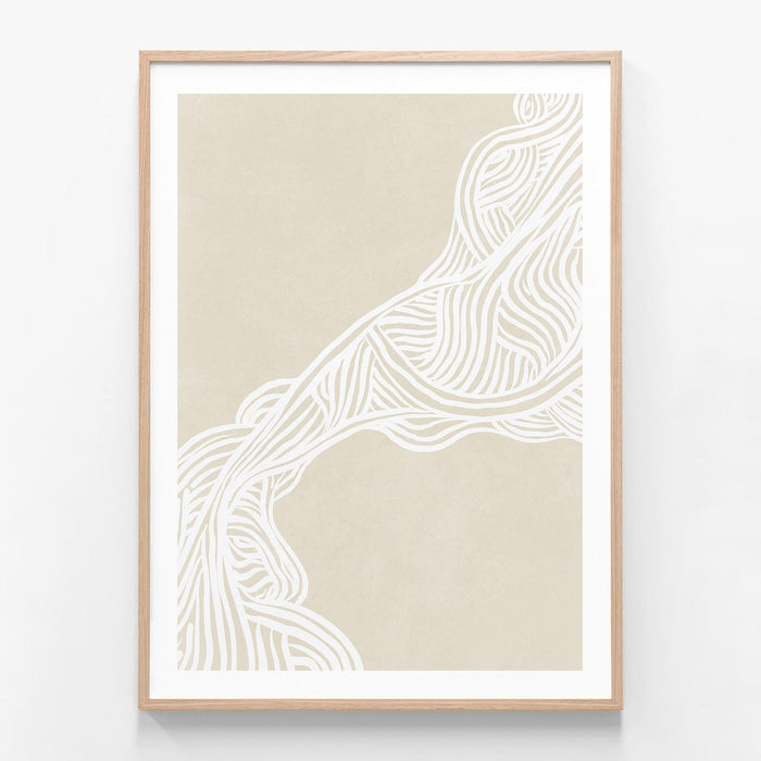 Lagom Lines 2 oak framed print