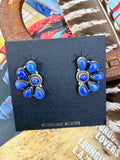 Lapis Half Cluster Studs