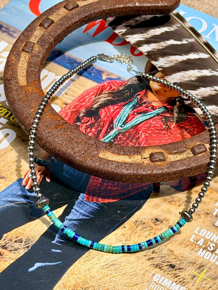Lapis & Turquoise Heishi Necklace