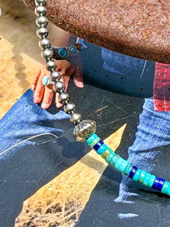 Lapis & Turquoise Heishi Necklace