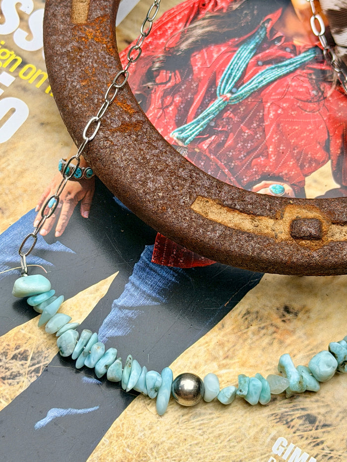Larimar Chip Necklace