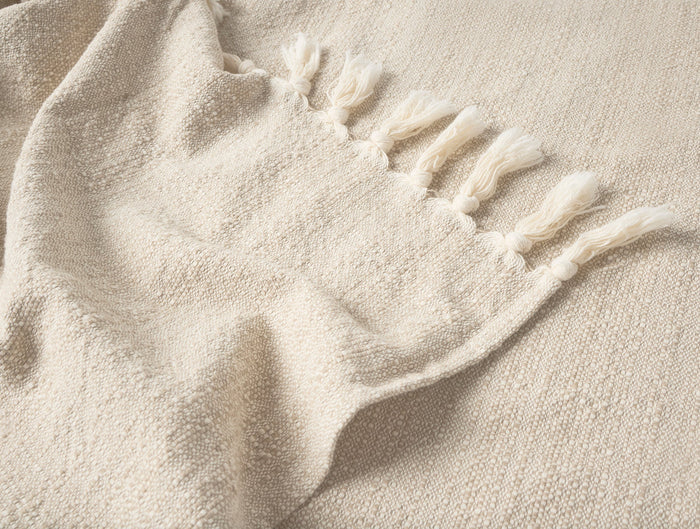 Lido Organic Throw + Decorative Pillow Cover Set