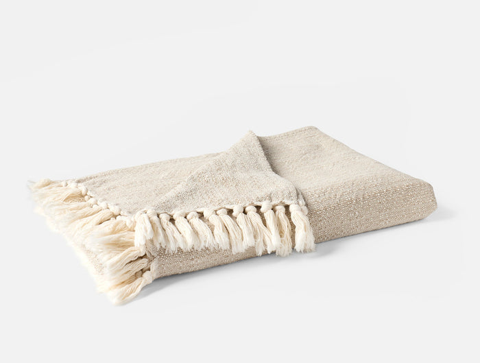 Lido Organic Throw - Coyuchi | Undyed w/Khaki