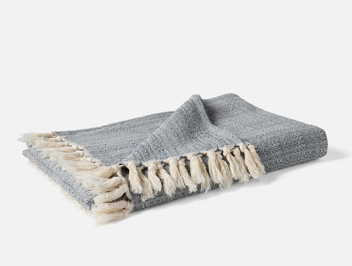 Lido Organic Throw - Coyuchi | Undyed w/Gulf