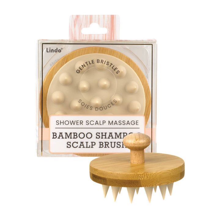 Lindo Bamboo Shampoo Scalp Brush - Shower Scalp Massage