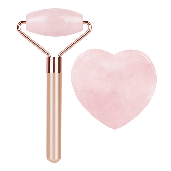 Lindo Rose Quartz Guasha & Roller Set