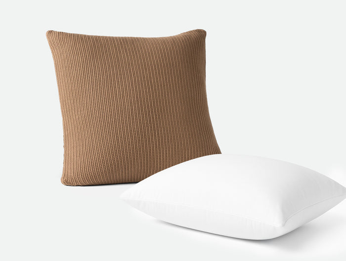 Linea Organic Knit Decorative Pillow Cover + Pillow Insert Set