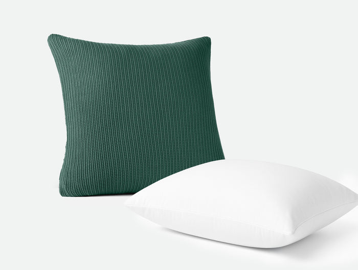 Linea Organic Knit Decorative Pillow Cover + Pillow Insert Set