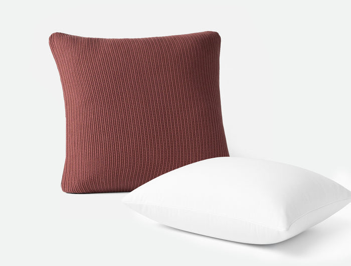 Linea Organic Knit Decorative Pillow Cover + Pillow Insert Set