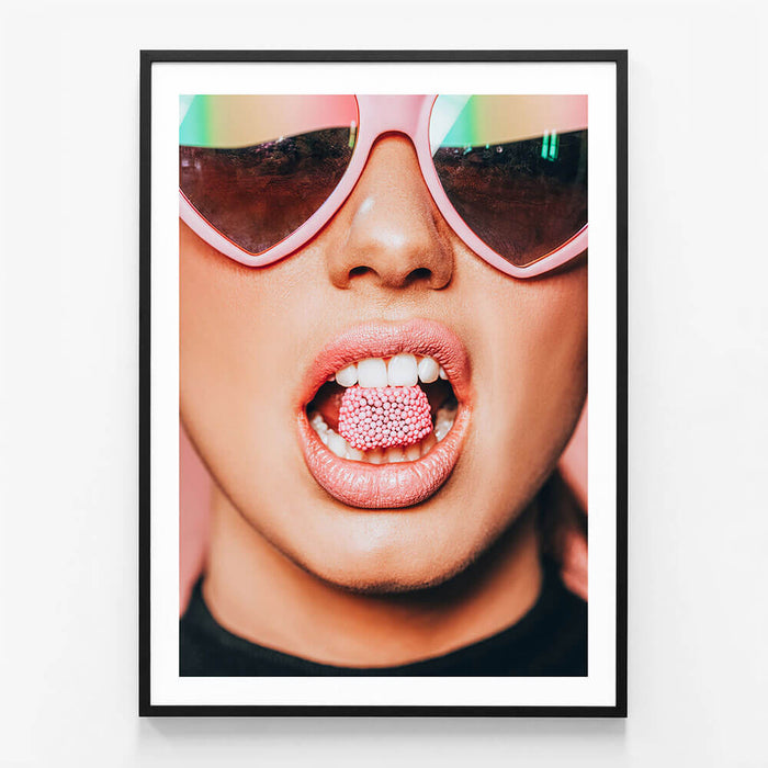 Liquorice Love wall art print in black frame