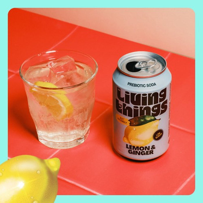 Living Things Lemon & Ginger All Natural Soda Multipack