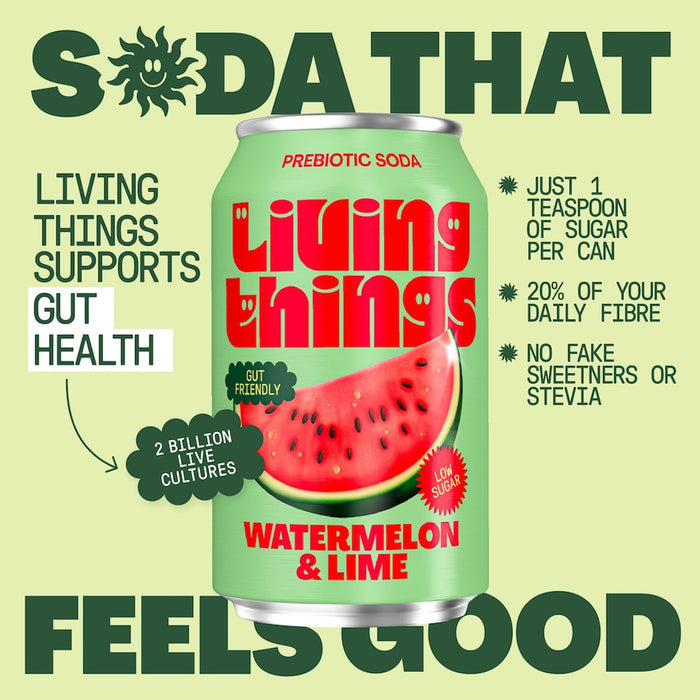 Living Things Watermelon & Lime All Natural Soda Multipack