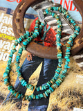 Long Navajo Handmade Turquoise Necklace by Tammy Nolecutt 33”