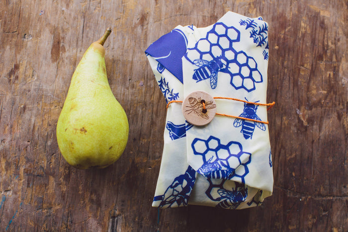 Lunch 3 Pack Beeswax Food Wrap - Bees & Bears Print