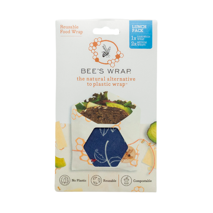 Lunch 3 Pack Beeswax Food Wrap- Botanical
