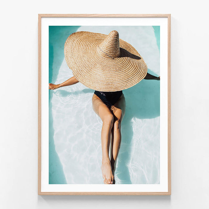 Luxe Afternoon wall art print in oak frame