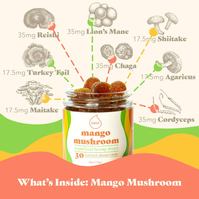Mango Mushroom | Mushroom Honey Gummy | Immune & Pain Relief