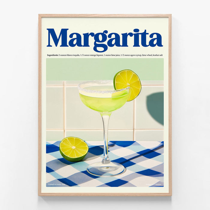 Margarita oak framed print