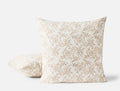 Marguerite Organic Print Decorative Pillow Cover - Coyuchi | Natural w/Praline