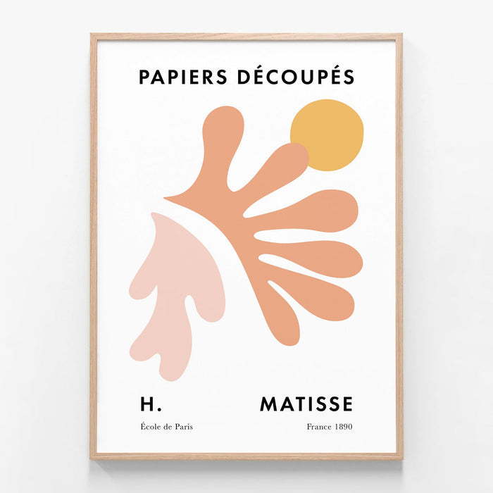 Matisse Peach Coral No. 2 oak framed print