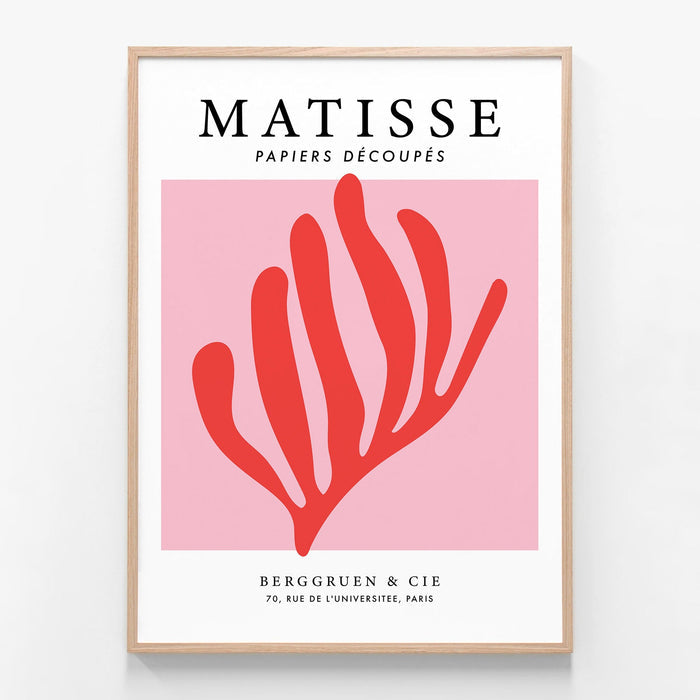 Matisse Red Coral No. 1 oak framed print