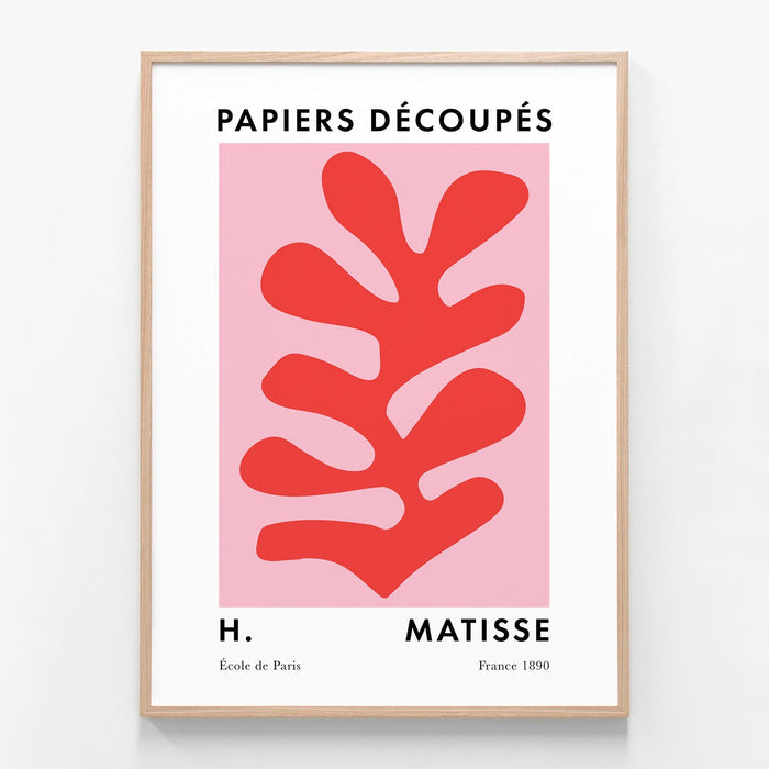 Matisse Red Coral No. 3 oak framed print