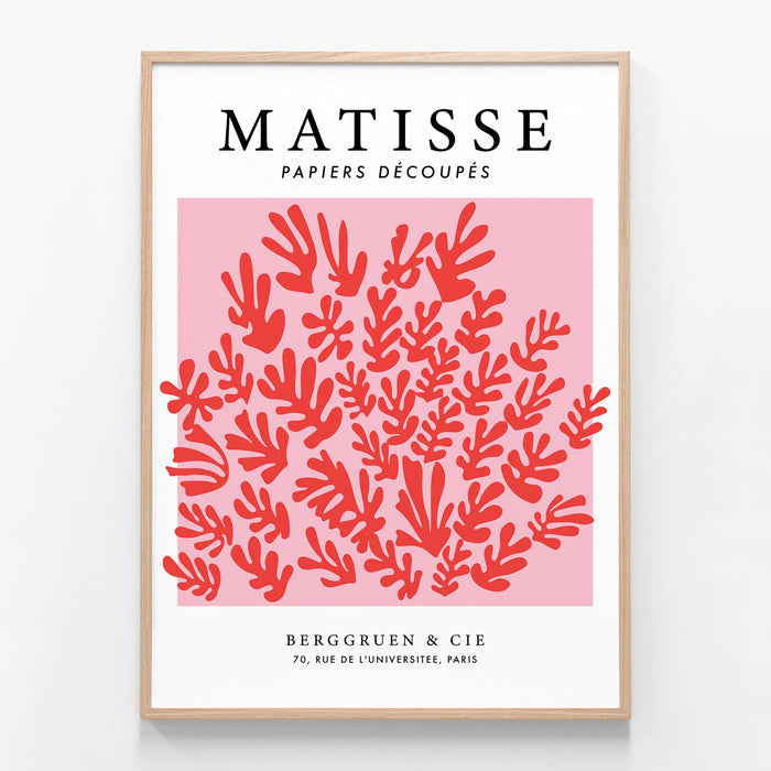 Matisse Red Coral No. 4 oak framed print