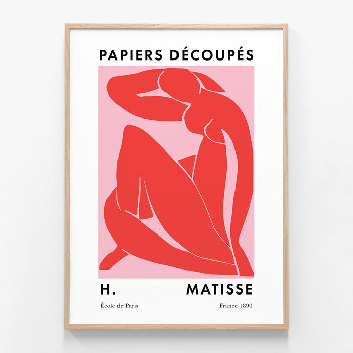 Matisse Red Nude oak framed print