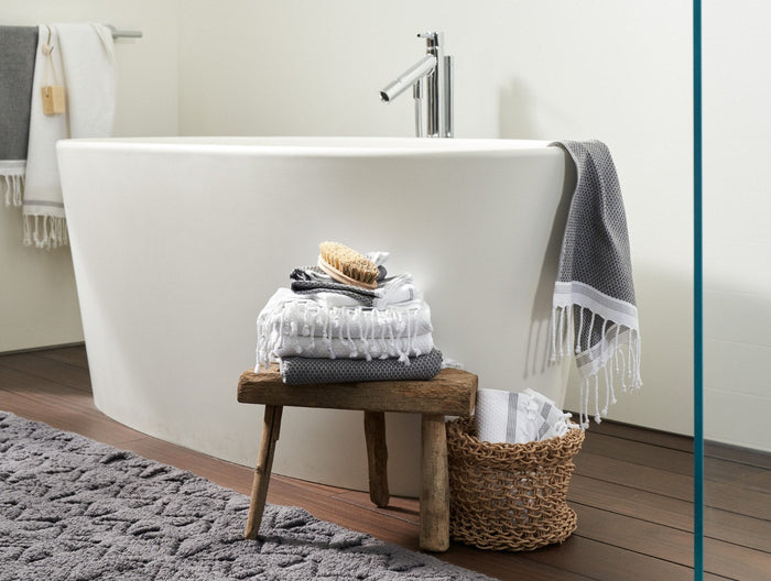 Mediterranean Organic Towels - Coyuchi | Shadow w/ Deep Pewter