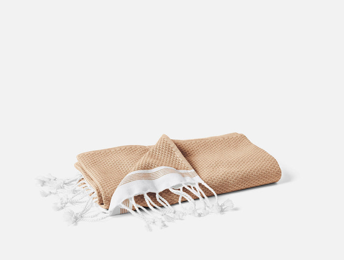Mediterranean Organic Towels - Coyuchi | Fawn w/Rust