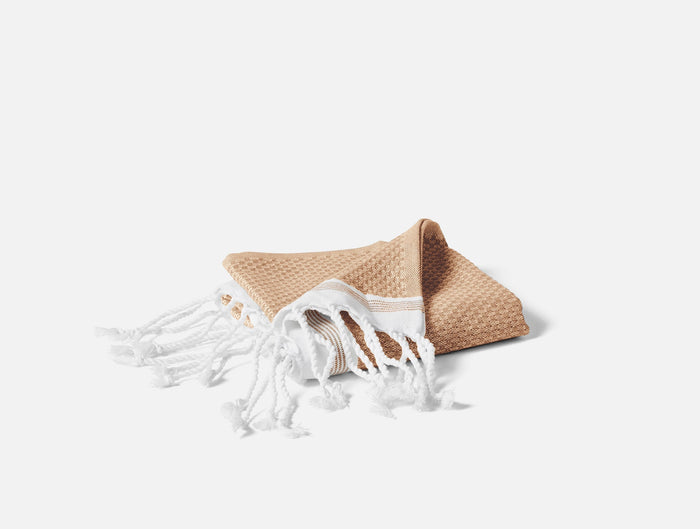 Mediterranean Organic Towels - Coyuchi | Fawn w/Rust
