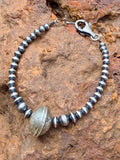 Mercury Dime Coin Bracelet with Round and Saucer Beads