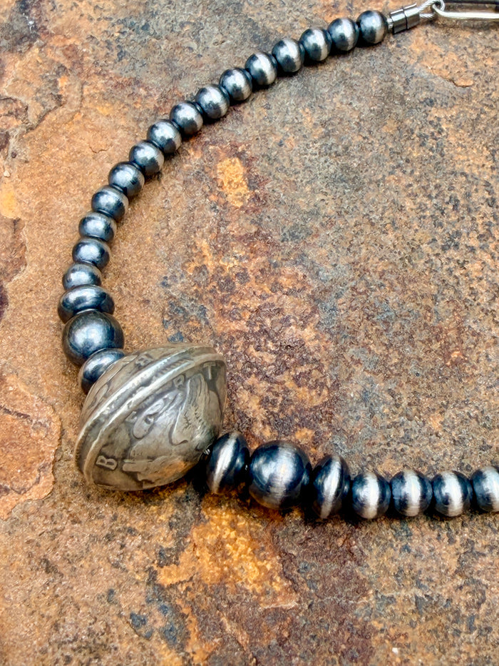 Mercury Dime Coin Bracelet with Round and Saucer Beads