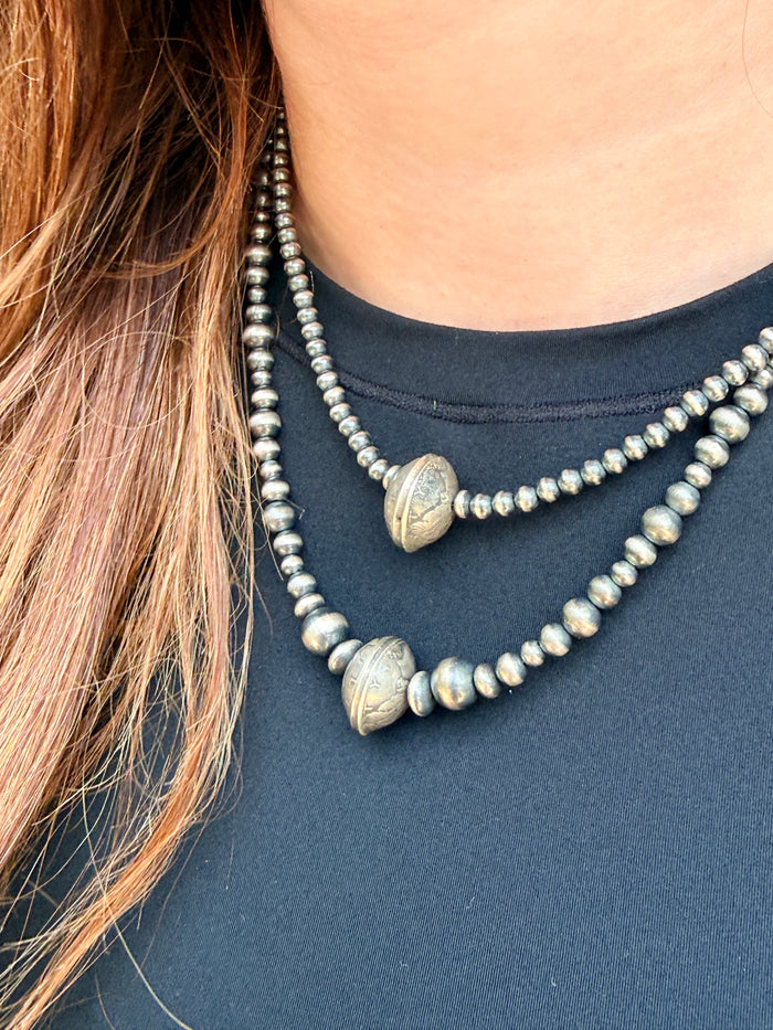 Mercury Dime Coin Necklace with Round and Saucer Pearls