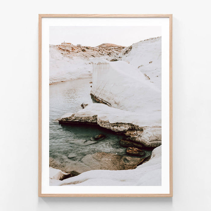 Milos Evening 2 wall art print in oak frame