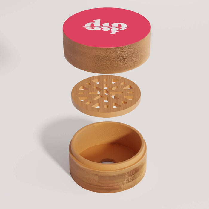 Mini Bamboo Travel Case with Coaster : Red