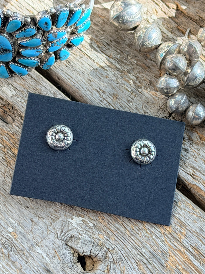 Mini Concho Stud Earrings