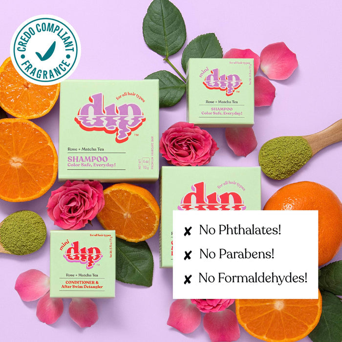 Mini Dip Shampoo Bar: Color Safe, Everyday - Rose & Matcha Tea