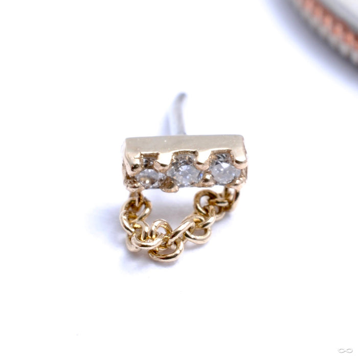 Mini Major with Chain Press-fit End in Gold from Pupil Hall in yellow  gold with diamonds