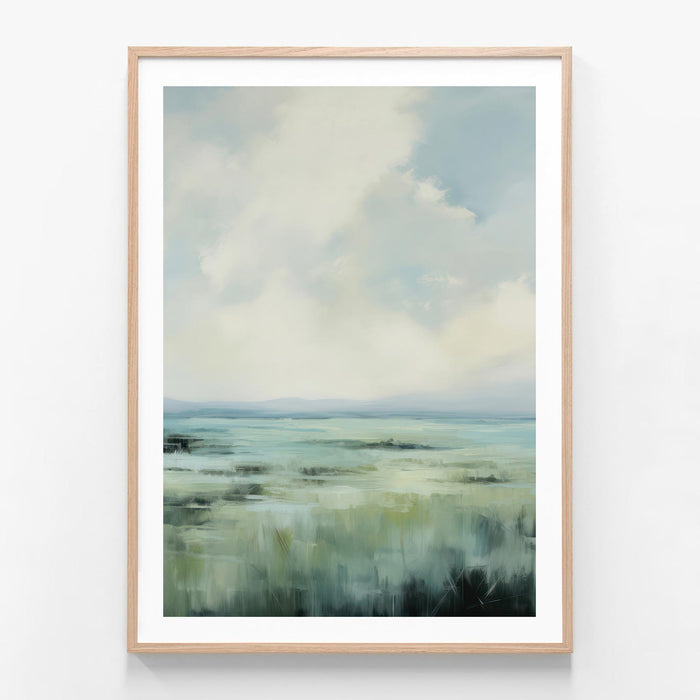 Misty Marsh oak framed print