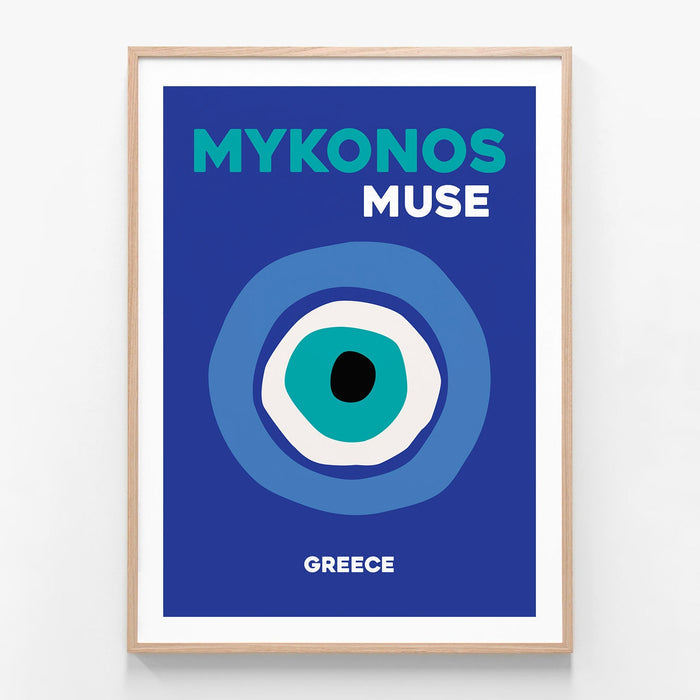 Mykonos Muse 2 oak framed art print