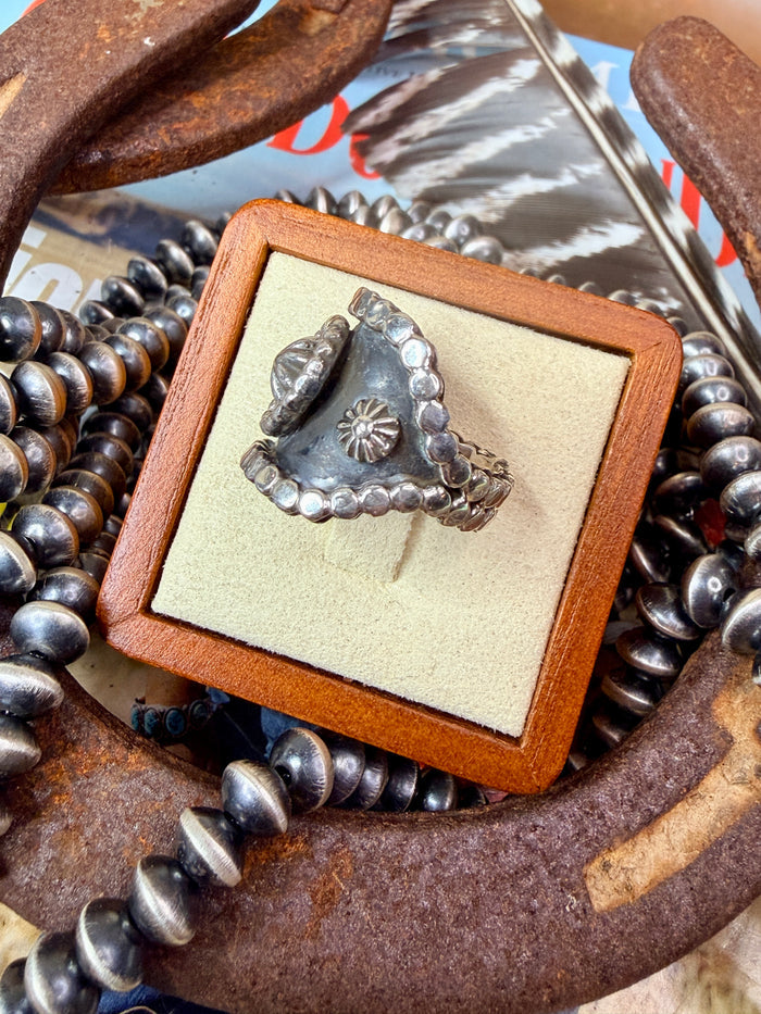 Native American Sterling Silver Starshot Ring size 7.5