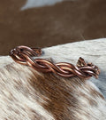 Native American Twisted Copper Bracelet Cuff By Elaine Tahe