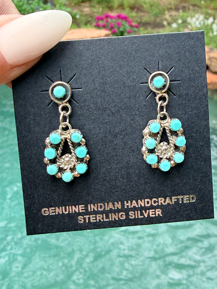 Native American Zuni Sterling and Turquoise Earrings by Lynette Laate
