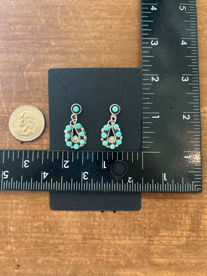 Native American Zuni Sterling and Turquoise Earrings by Lynette Laate