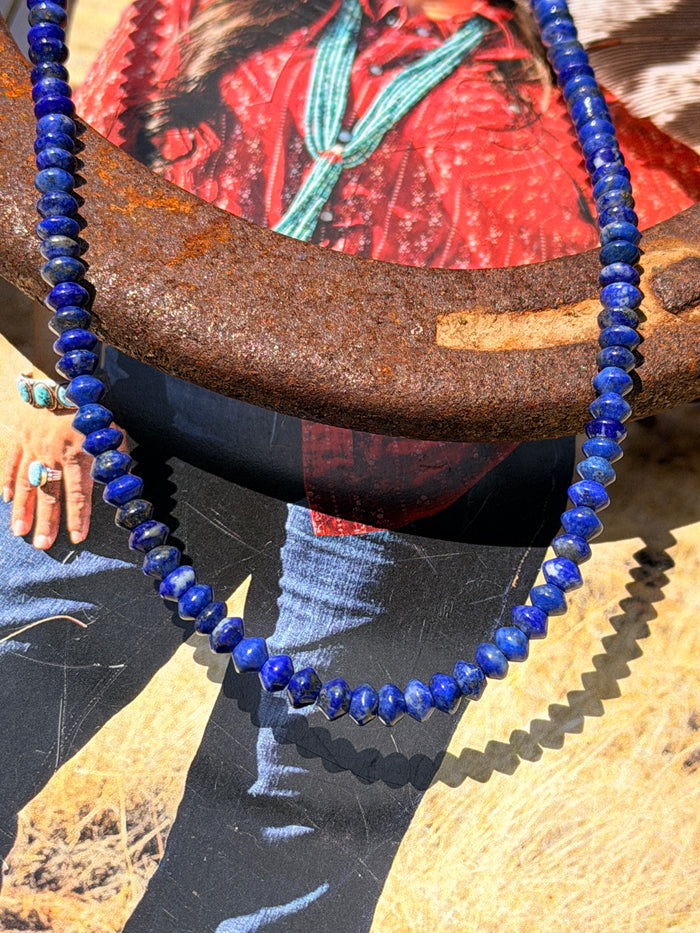 Native Made 4mm Lapis Saucer Necklace
