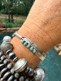 Native Made 5 Stone Kingman Feather Cuff