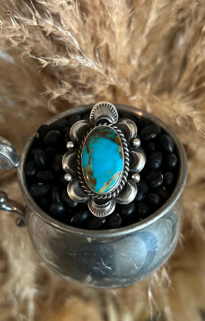 Native made Adjustable Kingman Turquoise Ring